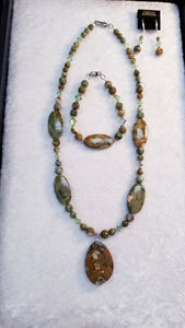 RHYOLITE AND SWAROVSKI CRYSTAL 3 PC. SET