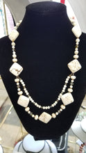 Load image into Gallery viewer, MAGNESITE DOUBLE STRAND NECKLACE SET