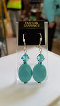 Load image into Gallery viewer, FACETED TURQUOISE LOOK NECKLACE AND EARRINGS