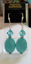 Load image into Gallery viewer, FACETED TURQUOISE LOOK NECKLACE AND EARRINGS