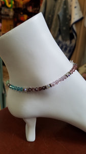 SWAROVSKI CRYSTAL ANKLET WITH STAINLESS STEEL CLASP