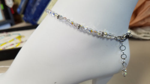 SWAROVSKI CRYSTAL ANKLET WITH STAINLESS STEEL CLASP