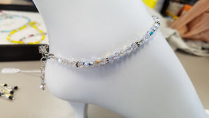 SWAROVSKI CRYSTAL ANKLET WITH STAINLESS STEEL CLASP