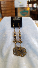 Load image into Gallery viewer, EARRINGS ANTIQUE BRASS DANGLE LEVER BACKS EARRINGS