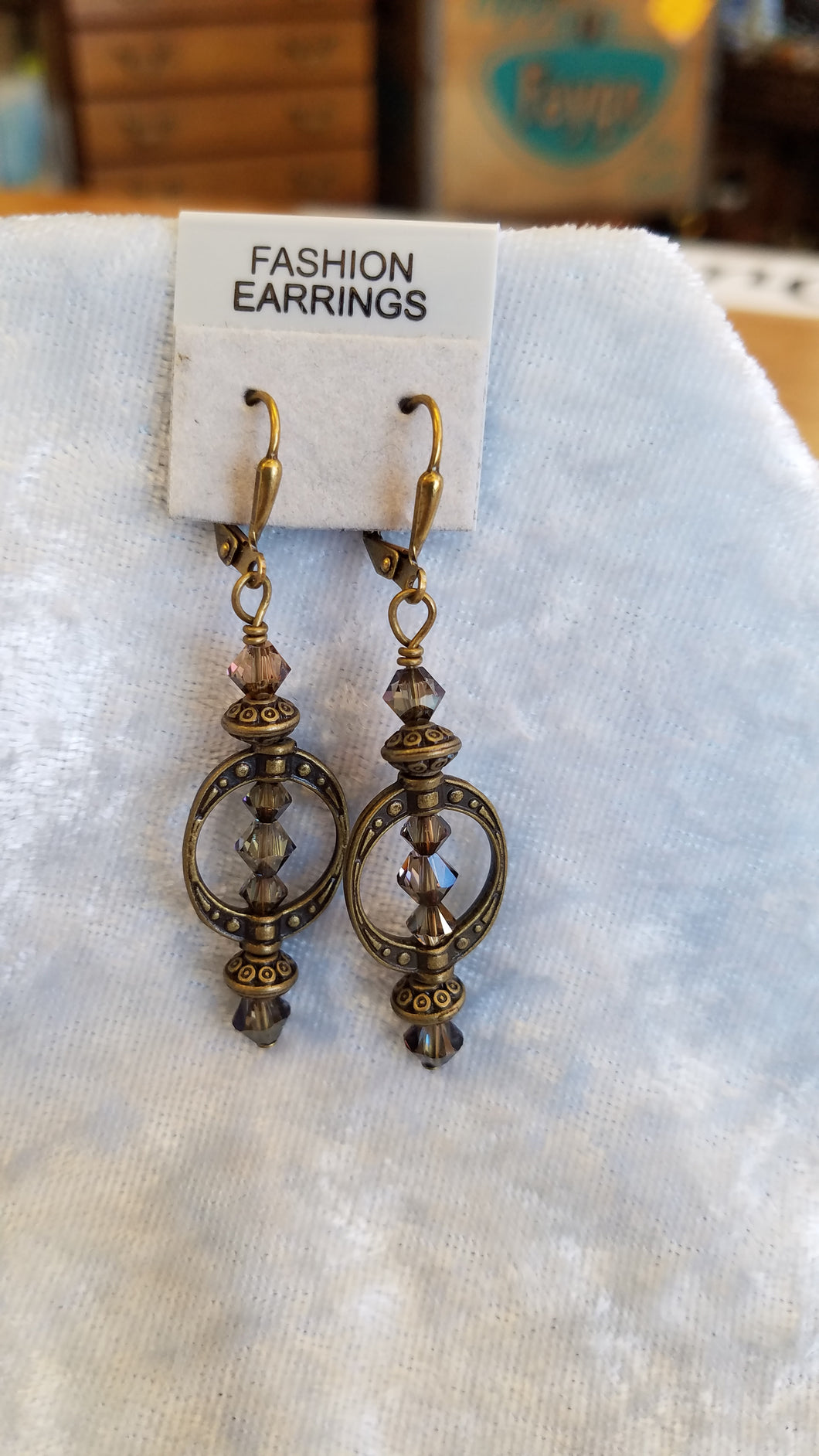 EARRINGS BRASS DANGLE LEVER BACKS EARWIRES