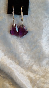 STERLING SILVER SWAROVSKI CRYSTAL DROP EARRINGS