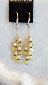 STERLING SILVER SWAROVSKI CRYSTAL DROP EARRINGS