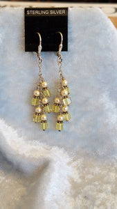 STERLING SILVER SWAROVSKI CRYSTAL DROP EARRINGS