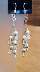 STERLING SILVER SWAROVSKI CRYSTAL DROP EARRINGS