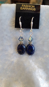 LAPIS AND SWAROVSKI CRYSTAL EARRINGS