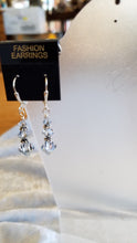 Load image into Gallery viewer, SWAROVSKI COMET ARGENT BICONE SILVER PLATED EARRINGS