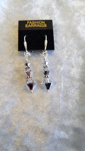 SWAROVSKI COMET ARGENT BICONE SILVER PLATED EARRINGS