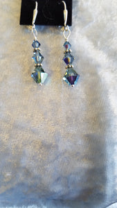 SWAROVSKI COMET ARGENT BICONE SILVER PLATED EARRINGS