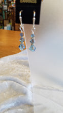 Load image into Gallery viewer, SWAROVSKI COMET ARGENT BICONE SILVER PLATED EARRINGS