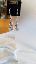 Load image into Gallery viewer, SWAROVSKI COMET ARGENT BICONE SILVER PLATED EARRINGS