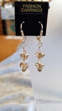 Load image into Gallery viewer, SWAROVSKI DOUBLE HEART SILVER PLATED EARRINGS