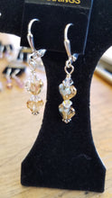 Load image into Gallery viewer, SWAROVSKI DOUBLE HEART SILVER PLATED EARRINGS