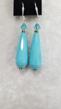 Load image into Gallery viewer, TURQUOISE COLOR EARRINGS WITH SWAROVSKI CRYSTAL