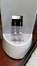 Load image into Gallery viewer, ROSE QUARTZ AND FRESH WATER PEARL LEVERBACK EARRINGS