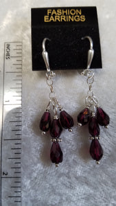 GARNET 3 DANGLE EARRING