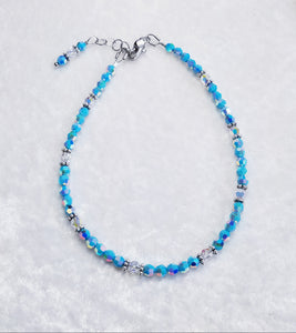 SWAROVSKI CRYSTAL TURQUOISE ANKLET