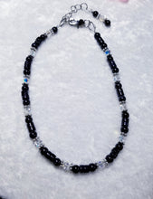 Load image into Gallery viewer, BLUE GOLDSTONE AND SWAROVSKI CRYSTAL STERLING SILVER BEADS ANKLE