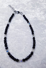 Load image into Gallery viewer, BLUE GOLDSTONE AND SWAROVSKI CRYSTAL STERLING SILVER BEADS ANKLE