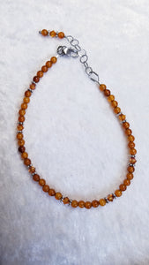 AMBER ANKLET WITH SWAROVSKI CRYSTAL